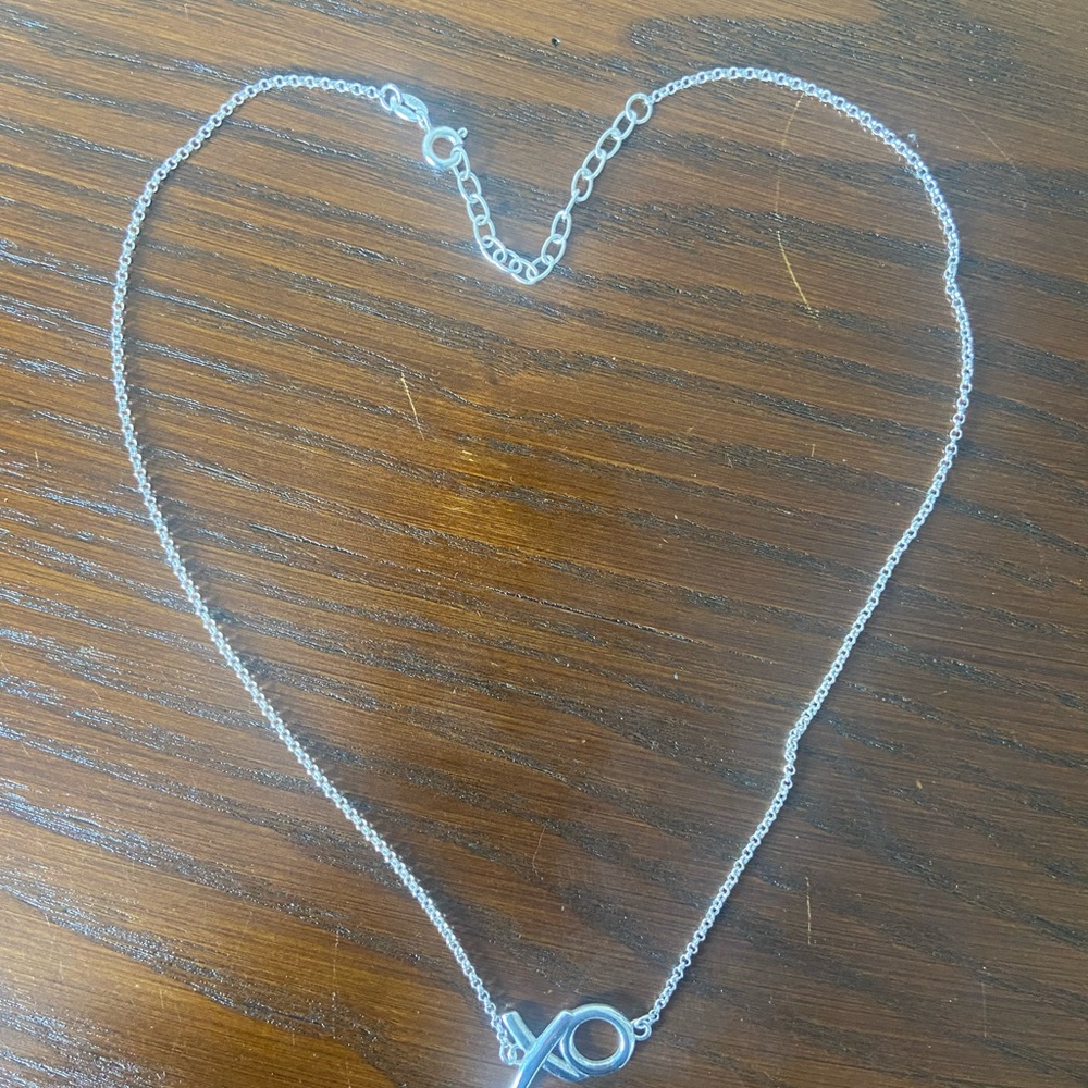 Sterling silver bunny XO necklace - Picture 2 of 3